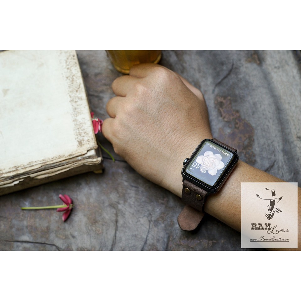 Dây Đồng Hồ Da Bò Thật Bền Đẹp Vintage Cao Cấp - Ram Rivet