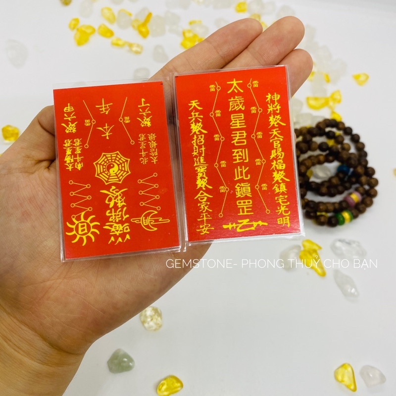 Thẻ Thái Tuế - Phù Thái Tuế Ép Plastic, Vật Phẩm Thái Tuế 7x5cm
