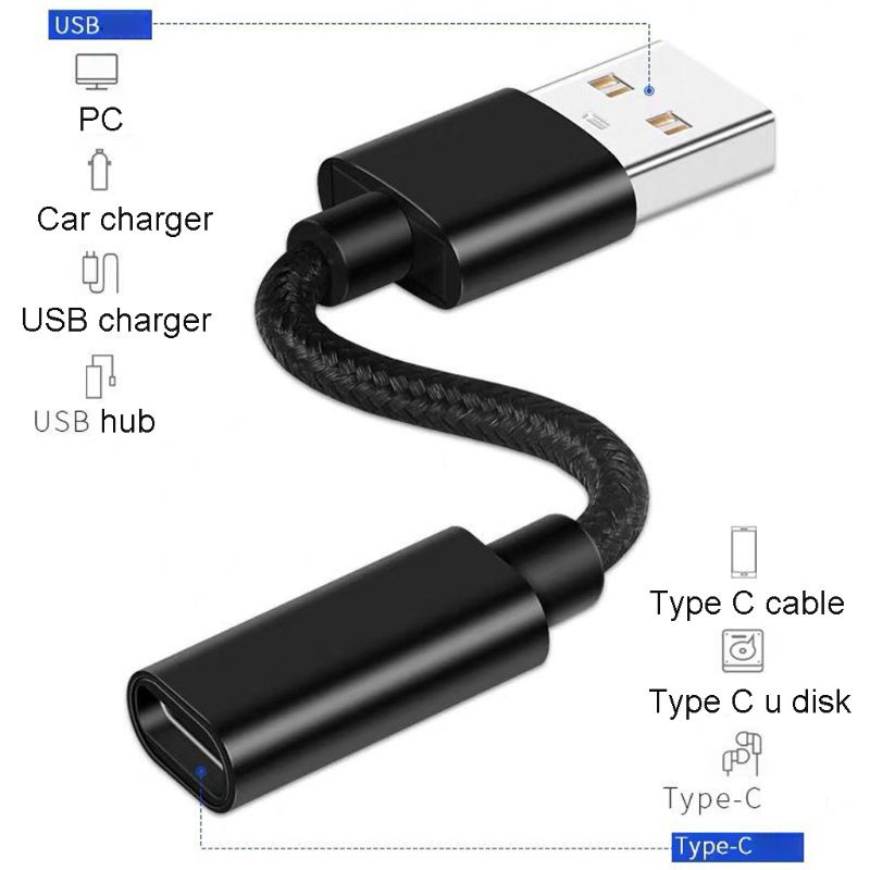 Cáp chuyển đổi jack USB 2.0 sang Type C đa năng cho tai nghe Huawei FreeLace/USB C/HUB/đầu đọc thẻ nhớ
