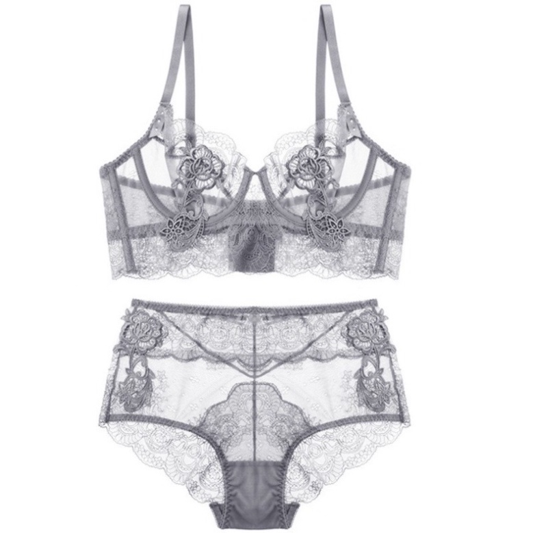 Bộ đồ lót ren BL100 đồ lót nữ cup ngực siêu mỏng, gợi cảm kiểu Pháp