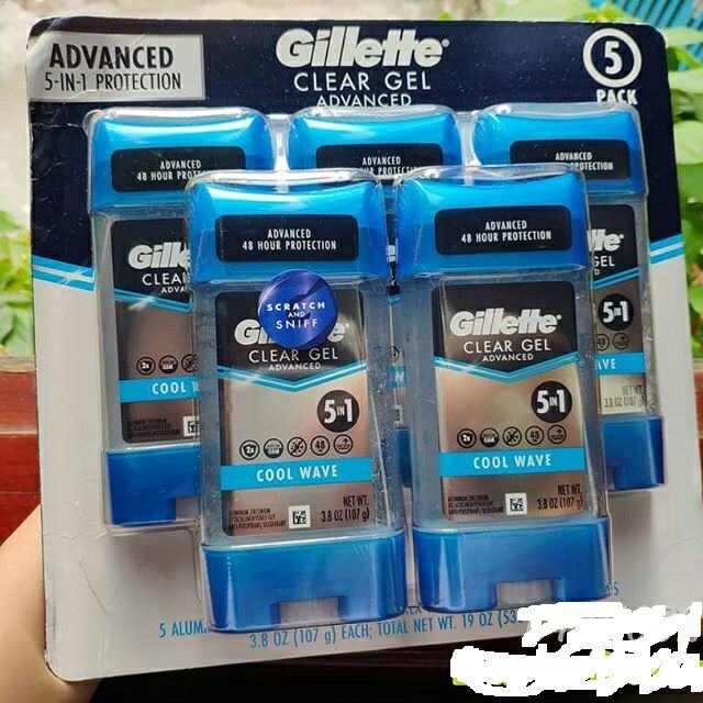 Lăn khử mùi Gel Gillette 5 in 1- Cool Wave của Mỹ ( 107g)