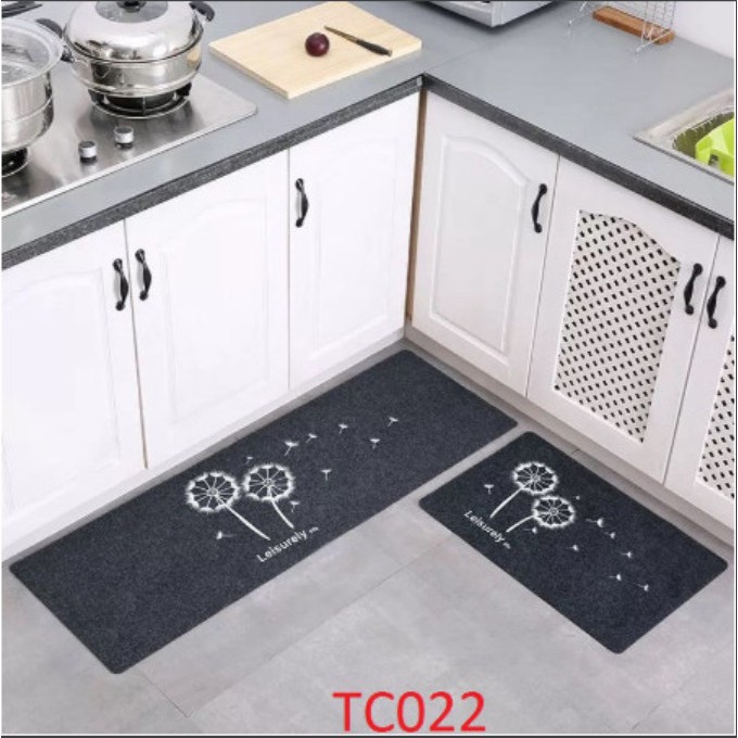 Bộ 2 Thảm Bếp 40x60cm và 40x120cm, Thảm Nỉ Dày Dặn Chống Trơn Trượt