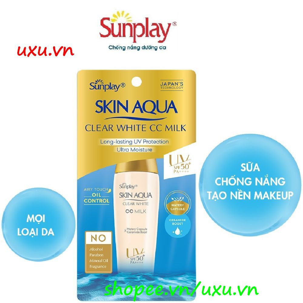 Sữa Chống Nắng 25G Sunplay Skin Aqua Clear White CC Milk SPF50+, PA++++ Dưỡng Da & Tra, Với uxu.vn Tất Cả Là Chính Hãng.