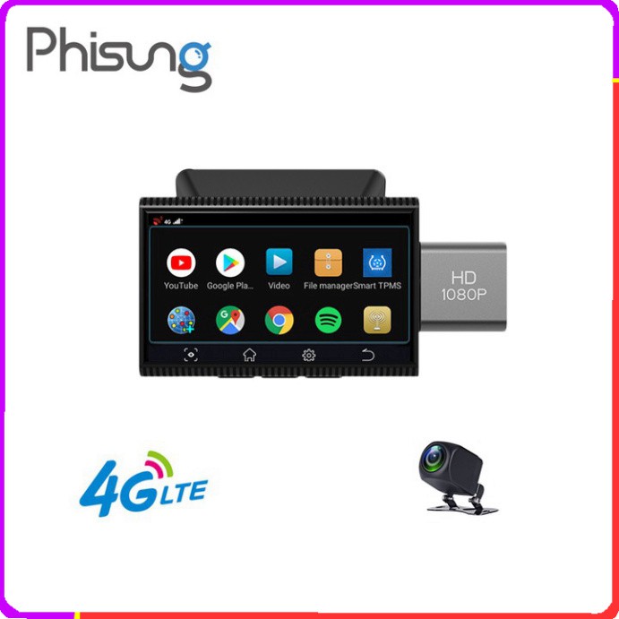 Sản Phẩm Camera hành trình thương hiệu cao cấp Phisung Android K11 4G, Wifi, 3 inch - Kết nối điện thoại thông minh