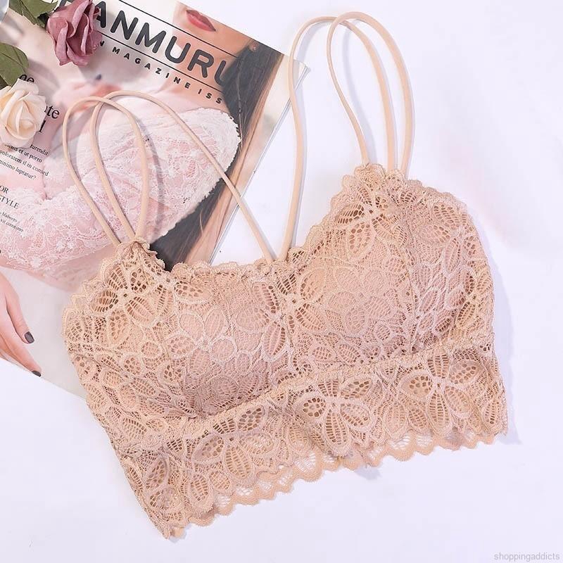 [Mã FASHIONT4WA2 giảm 10K đơn 50K] Áo bralette quây hai dây chất ren có mút nhẹ cho nữ | BigBuy360 - bigbuy360.vn
