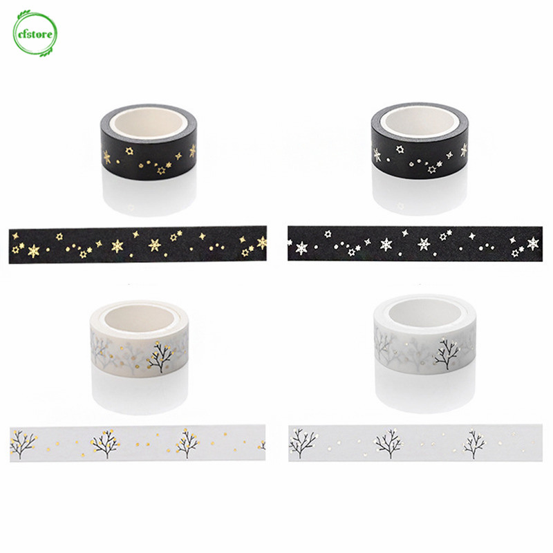 Băng Dính Washi Tape Màu Vàng / Bạc Dùng Trang Trí