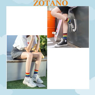 Tất cổ cao Zotano cổ 7 sắc cầu vồng phong cách unisex TN51