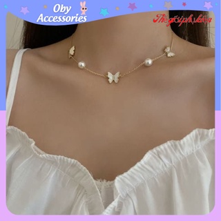 Dây chuyền titan, vòng cổ choker hình bướm xinh xắn cho nữ