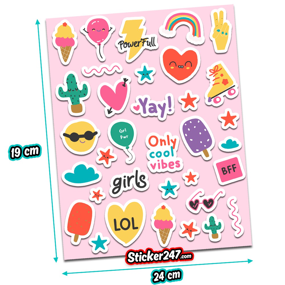 𝐁𝐨̣̂ 𝟑𝟑 𝐡𝐢̀𝐧𝐡 Sticker Siêu Cute không thấm nước, lột không để lại keo | Vinyl Sticker Cao Cấp | CUTE004 | Sticker 247