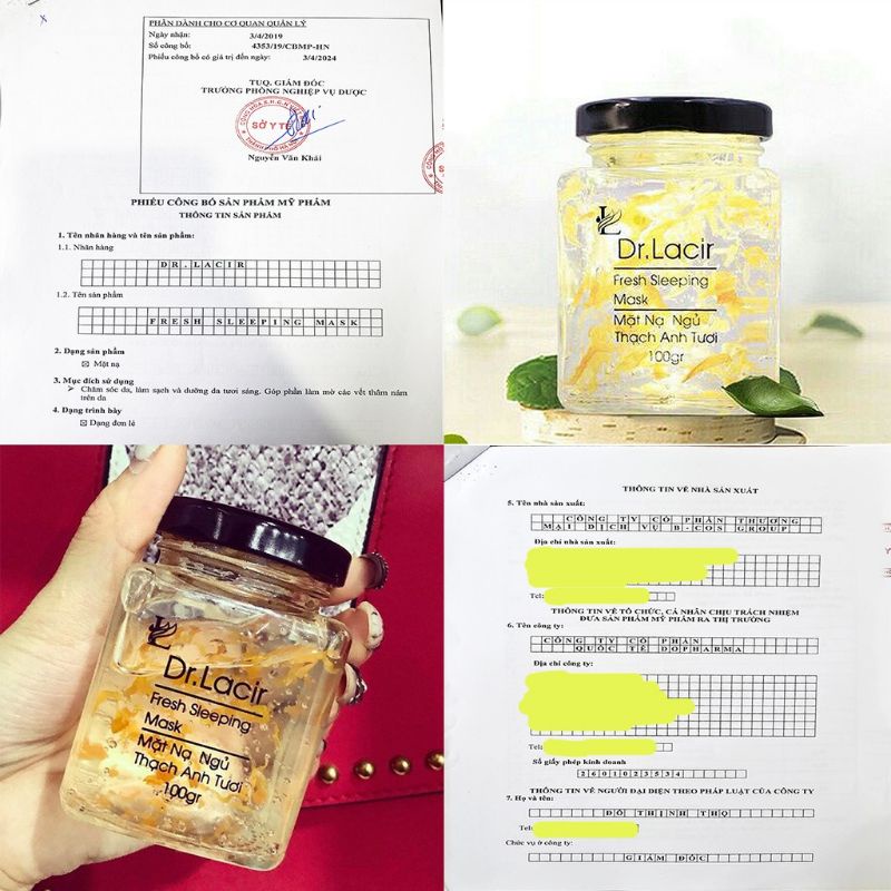 Mặt Nạ Ngủ Thạch Anh tươi Fresh Sleeping Mask  Dr.Lacir