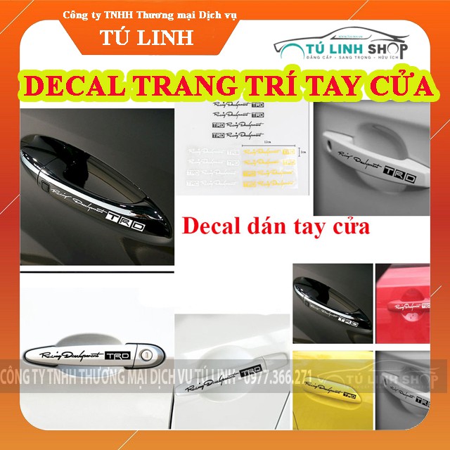 Decal dán tay cửa ô tô trang trí xe