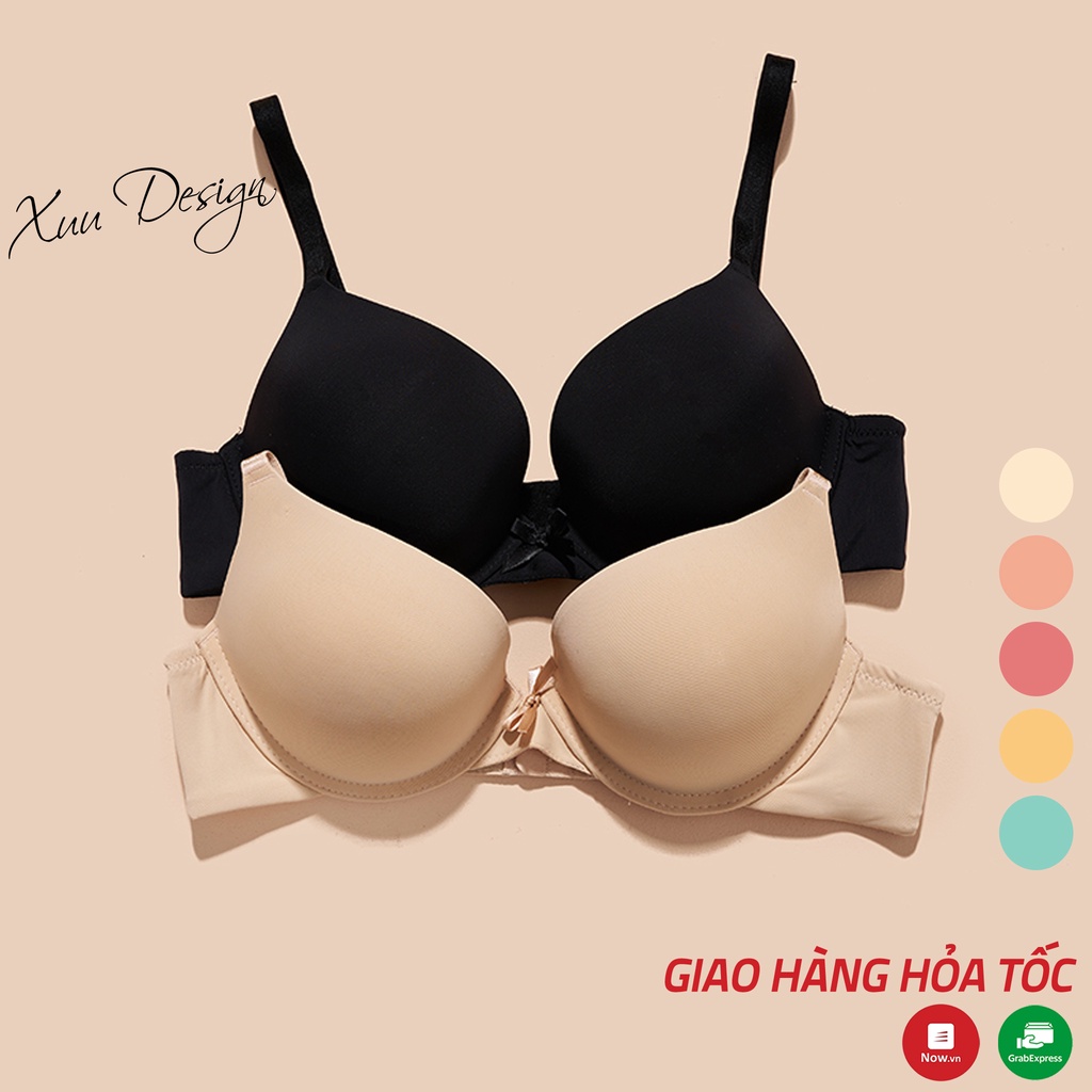 Áo lót nữ đúc su đệm vừa có gọng Xuu, thiết kế viền lượn phối nơ ôm và nâng đẩy ngực - AV30