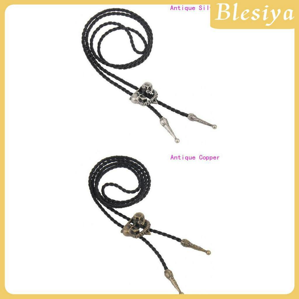 (Hàng Mới Về) Vòng Cổ Da Mặt Đầu Lâu Phong Cách Cao Bồi Phương Tây