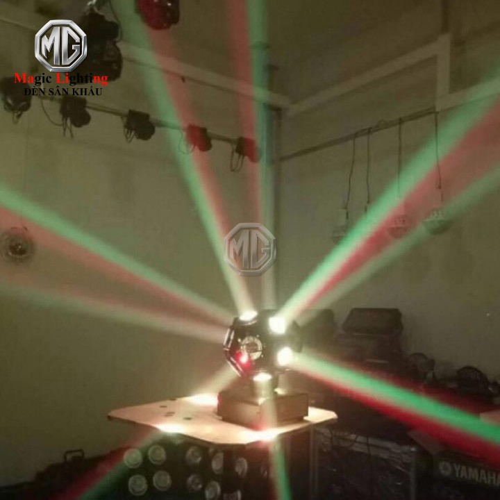 [ SALE OFF ] Đèn Moving 2 Đầu 12 Mắt Led + Laser - Đèn sân khấu tphcm