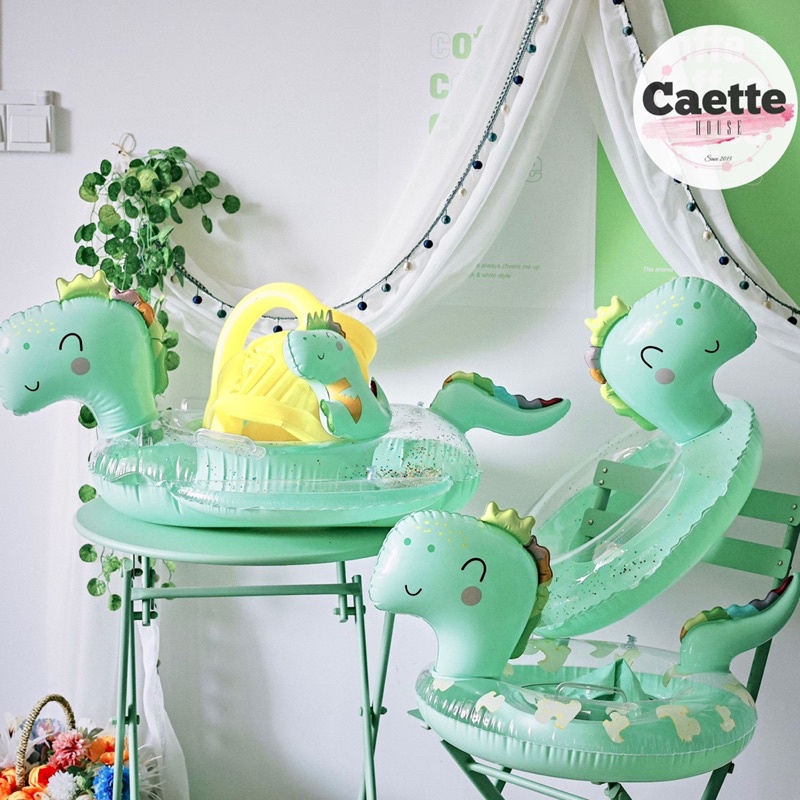 Phao Bơi Khủng Long Ins Kèm Bơm - Chống Lật An Toàn Cho Bé 0-9 Tuổi Hottrend