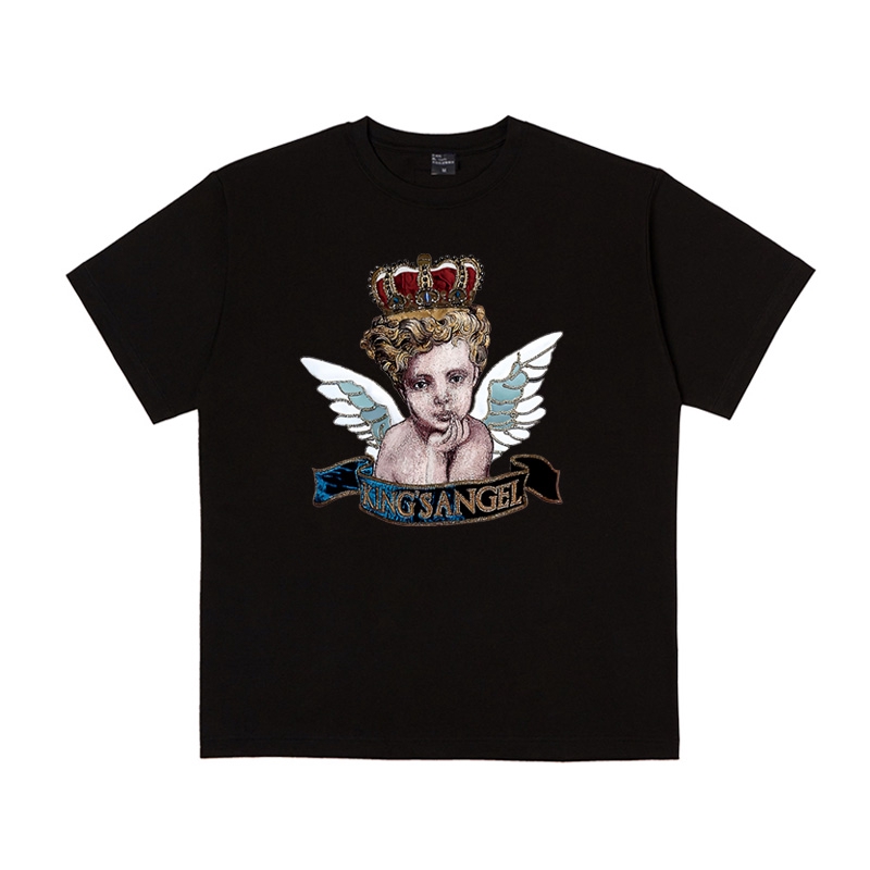 Angel Funny Unisex T-Shirts Vintage Short Sleeve T Shirt Aesthetic Hip Hop Tee