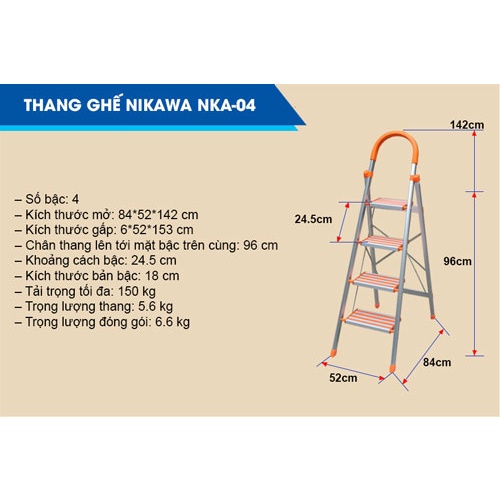 Thang Nhôm Ghế Nikawa NKA-04