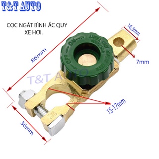 Cọc tắt, ngắt kết nối bình ắc quy ô tô bằng hợp kim thép mạ đồng