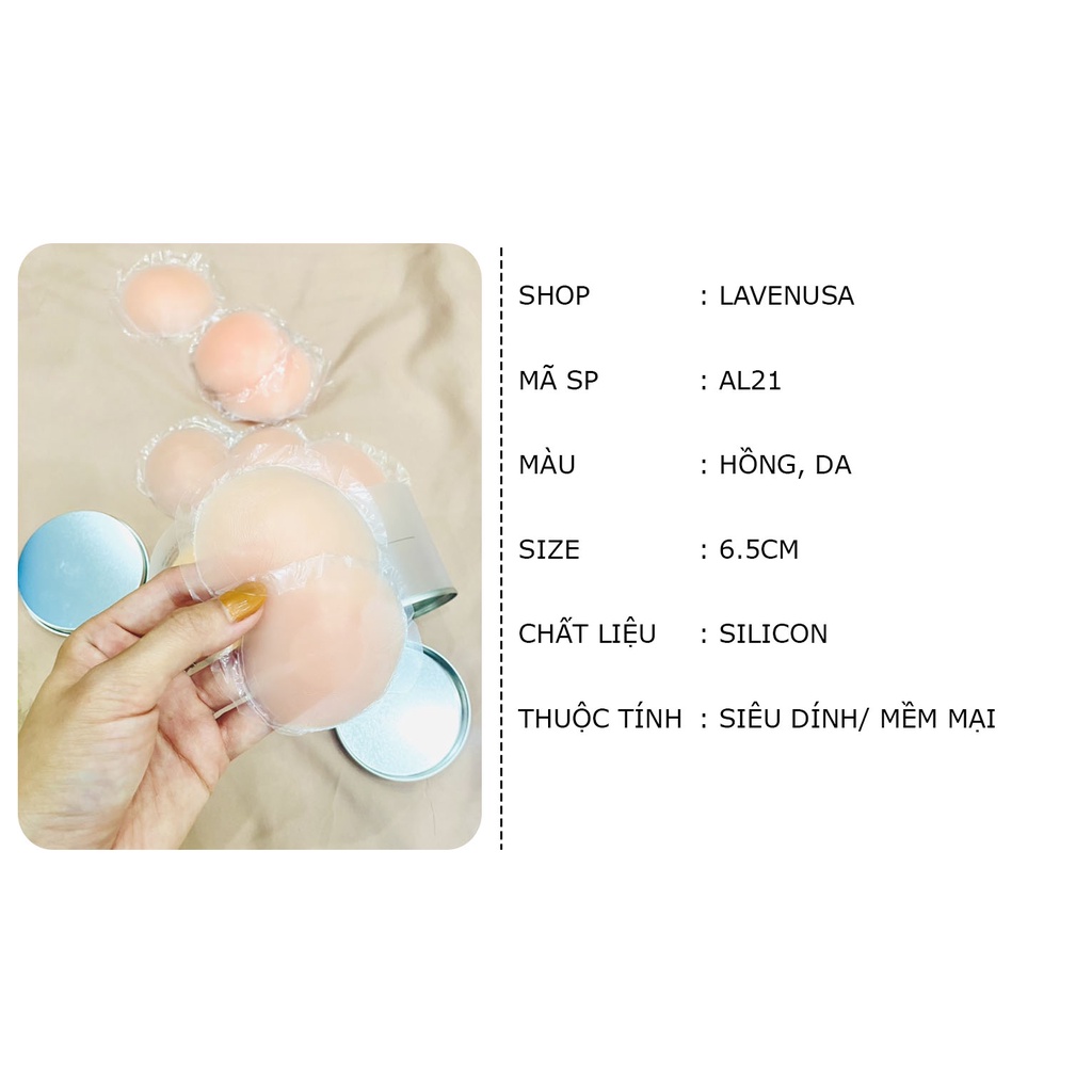 Miếng dán ngực silicon siêu sính tái sử dụng hộp 12 miếng LAVENUSA AL21