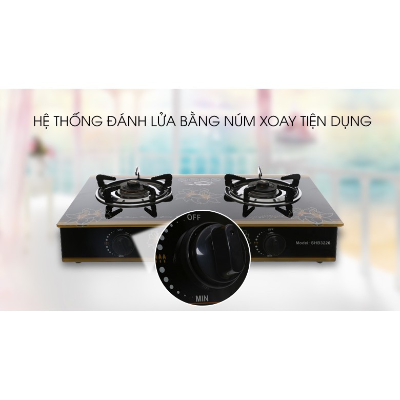 Bếp ga dương kính SUNHOUSE SHB3226