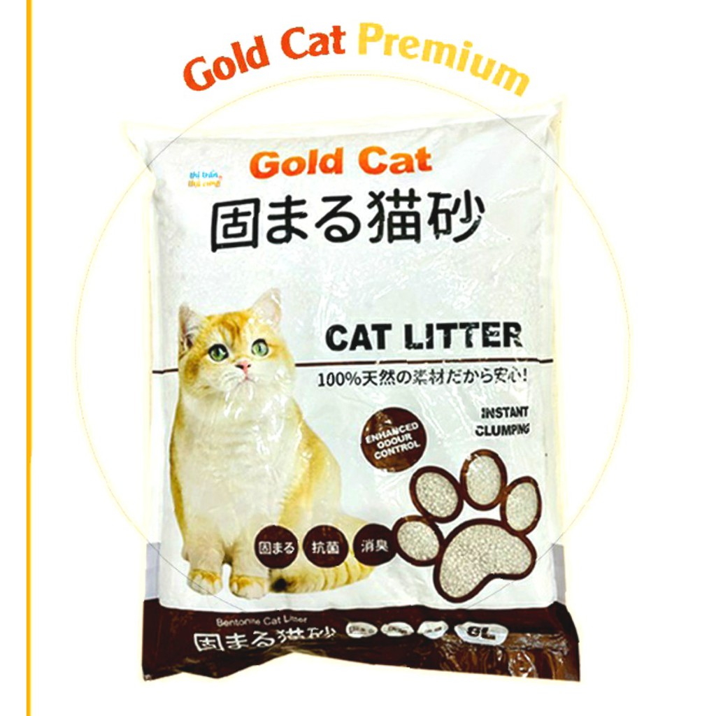 Cát vệ sinh cho mèo Gold Cat 8L siêu khử mùi vón cục | Cát Nhật Cao Cấp
