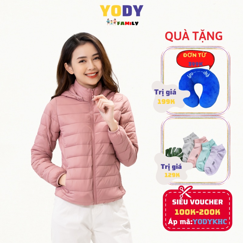 Áo Phao Nữ YODY Có Mũ Siêu Nhẹ, Áo Khoác Dáng Ngắn Giữ Ấm Chống Thấm Nước Cao Cấp Chính Hãng PHN4000