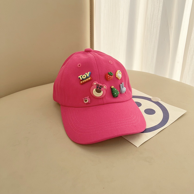 Mũ Lưỡi Trai Cotton Chất Lượng Cao Chống Nắng In Hình Dâu Tây/Gấu Thời Trang Xuân Thu Đông Cho Bé Trai Và Gái