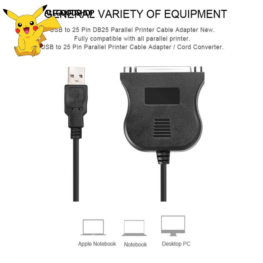 111all} Black USB to 25 Pin DB25 Parallel Printer Cable Adapter Cord Converter