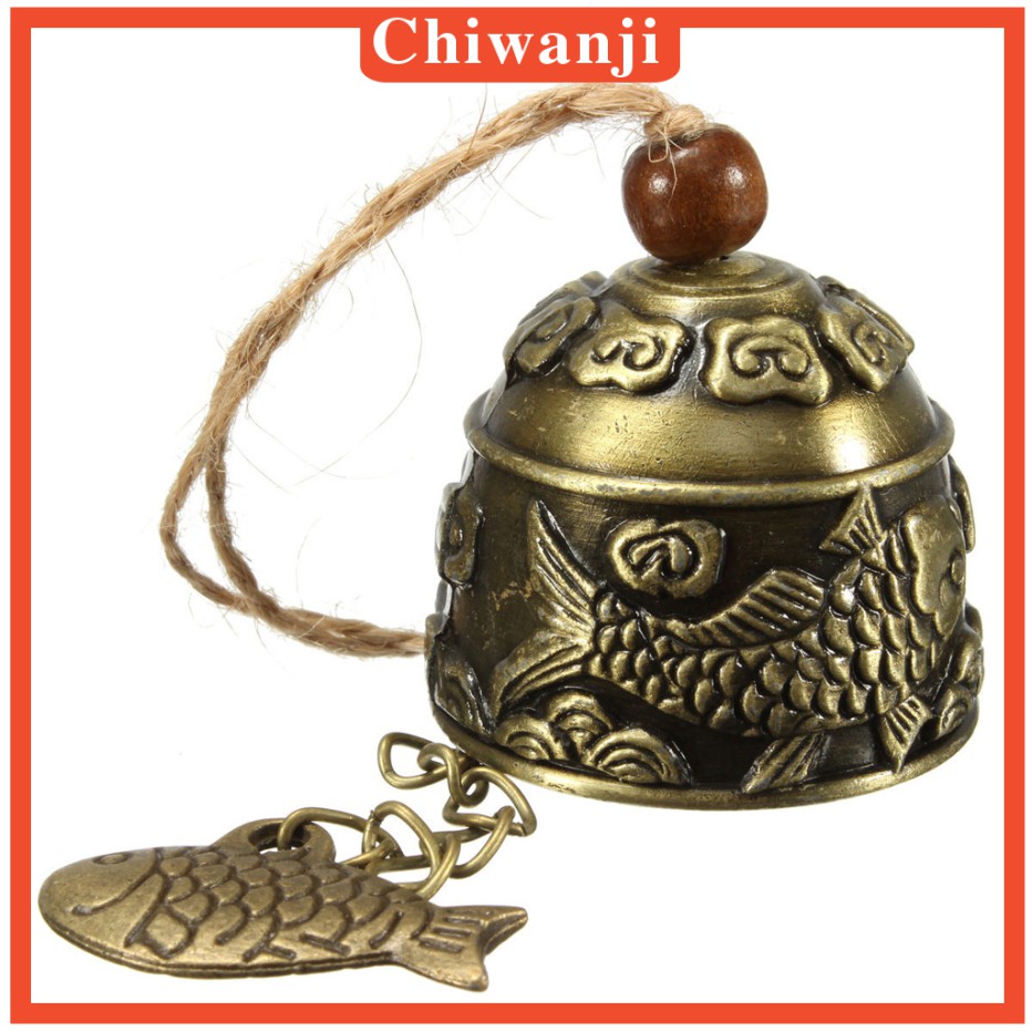 Chuông gió may mắn khắc hình cá phong cách Trung Hoa