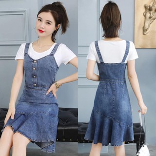 Set đầm yếm Jean đuôi cá BD215