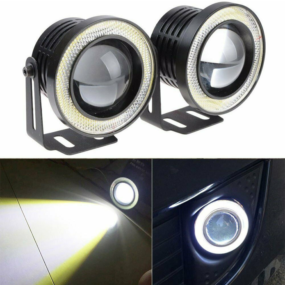 2x 3inch LED COB Fog Lights 12V White Angel Eye Bulb Driving Lamp ATV Truck