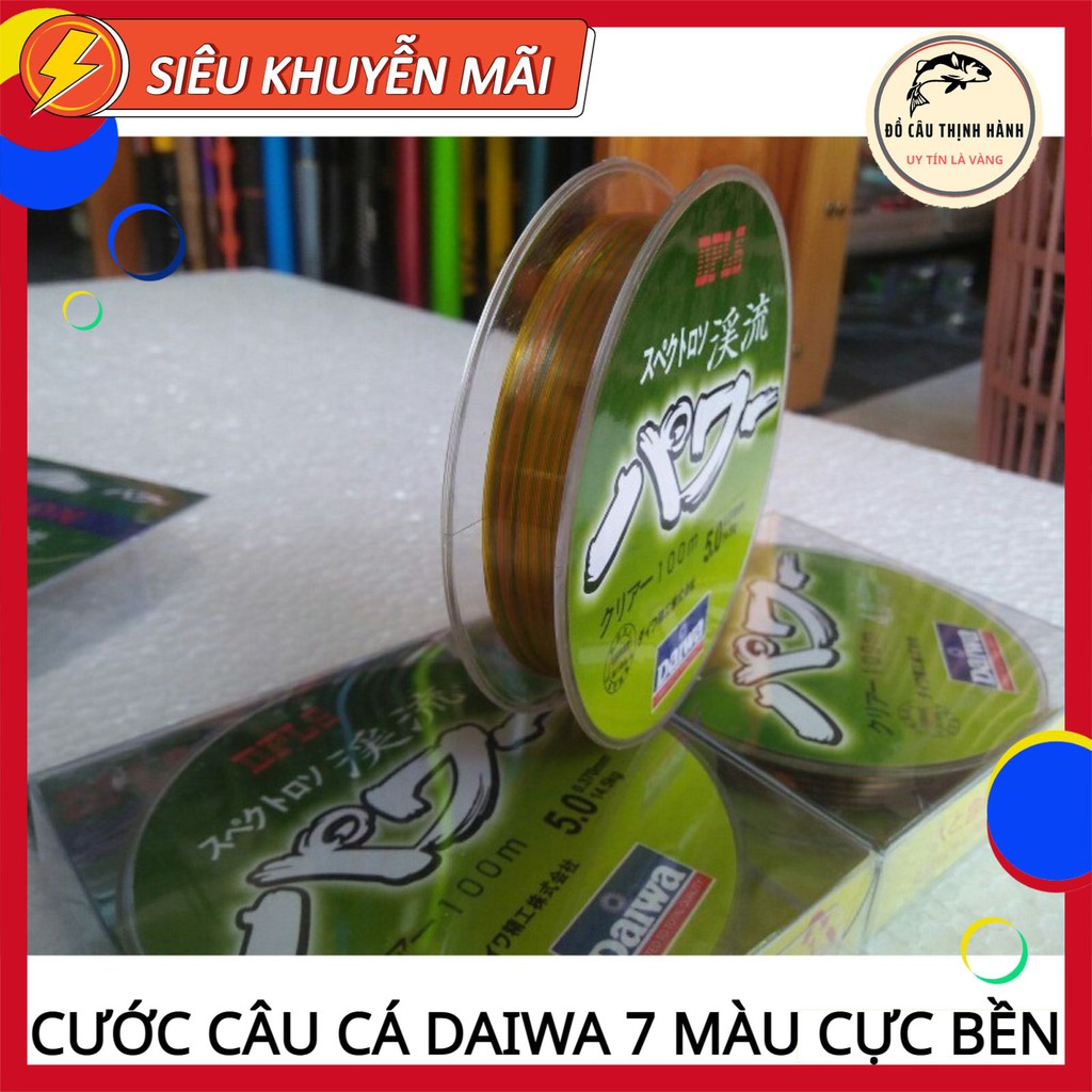 Cước Câu Cá Daiwa 7 Màu Siêu Bền Dài 100m là phụ kiện câu cá không thể thiếu dùng cho các loại máy câu cá Mã TH07