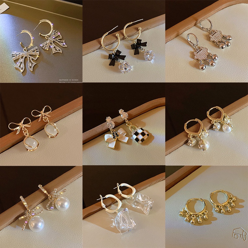 Bông Tai Mạ Bạc 925 Đính Ngọc Trai Phong Cách Retro Thời Trang 2022 Dành Cho Nữ