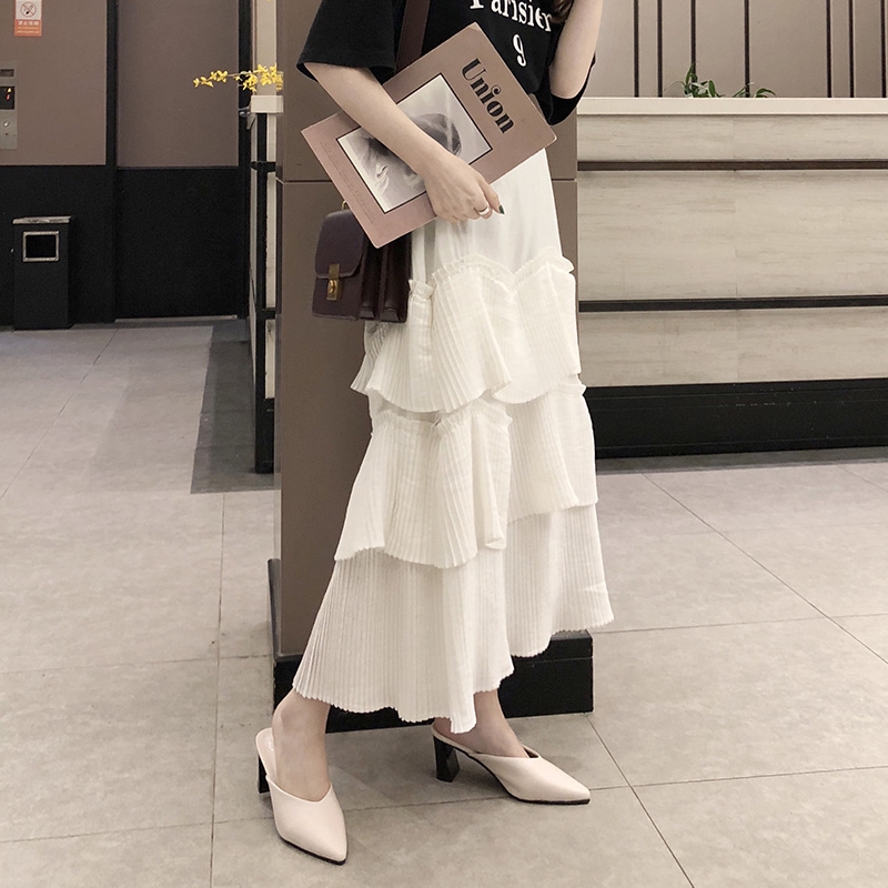 Giày cao gót vải mules phong cách thời trang thanh lịch cho nữ