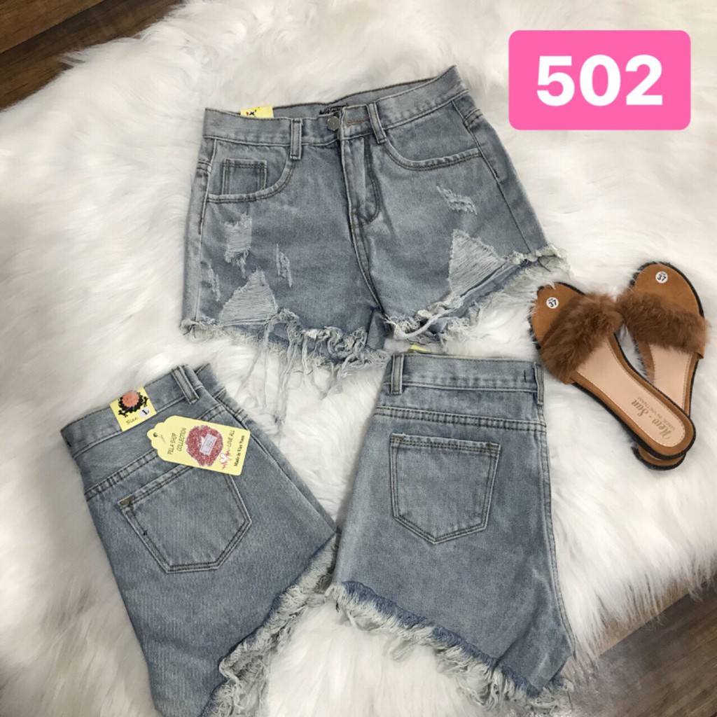 quần short jean nữ HÌNH THẬT RÁCH HAI BÊN CÀO TƯA số 502.77
