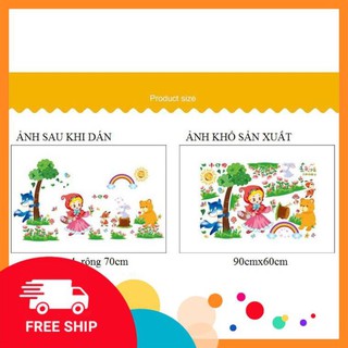 ⚡️𝗙𝗥𝗘𝗘𝗦𝗛𝗜𝗣⚡️ Decal dán tường Cô bé quàng khăn đỏ