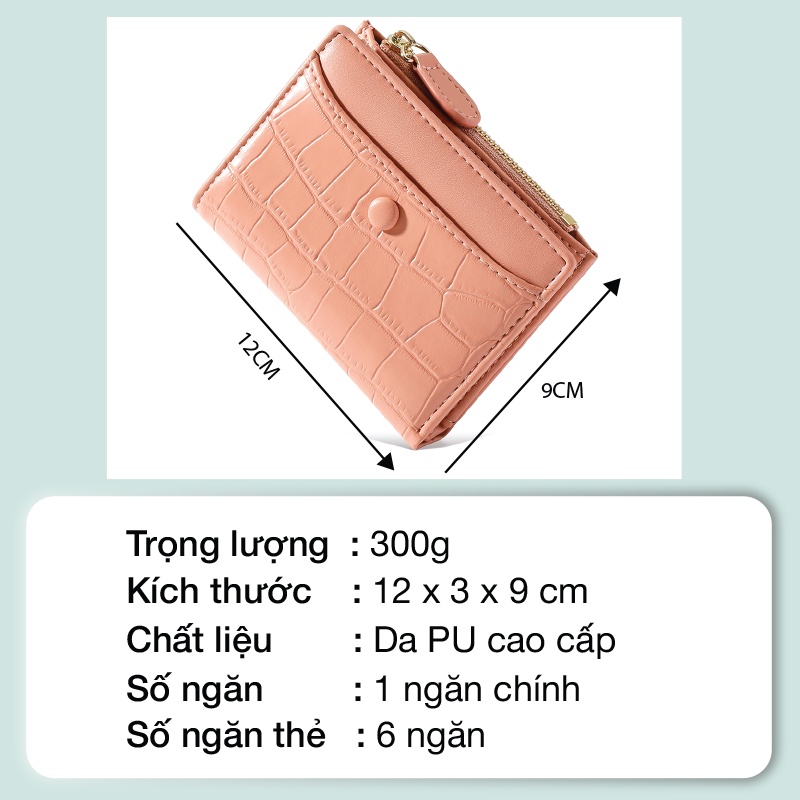 Ví nữ ngắn mini thời trang chính hãng TAILIAN nhỏ gọn nhiều ngăn đựng tiền da cao cấp cực đẹp giá rẻ TM09 - Tukado