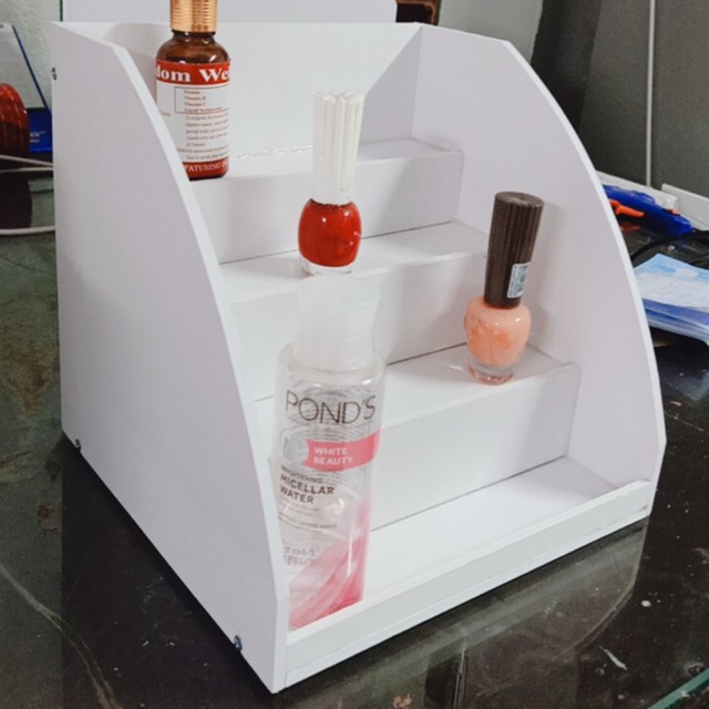 (Kèm quà) Kệ nước hoa Sơn móng mini trắng