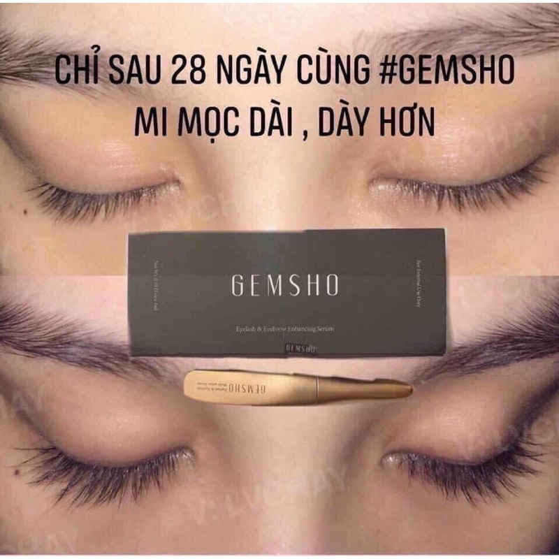 Serum Dưỡng Dài Mi, Mày Gemsho Eyelash & Eyebrow Enhancing 3ml