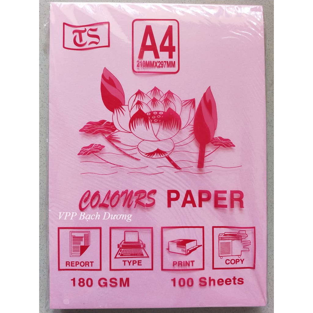 Bìa Thái Lan A4 - 100 tờ - Bìa cứng 180 gsm - Bìa màu