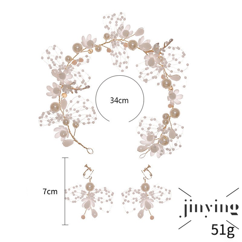 GETNOIVAS Cài tóc cô dâu đính đá và ngọc trai giả sang trọng