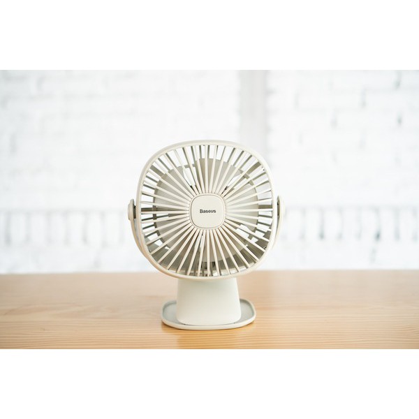 Quạt tích điện mini kẹp bàn đa năng có đèn Baseus chính hãng