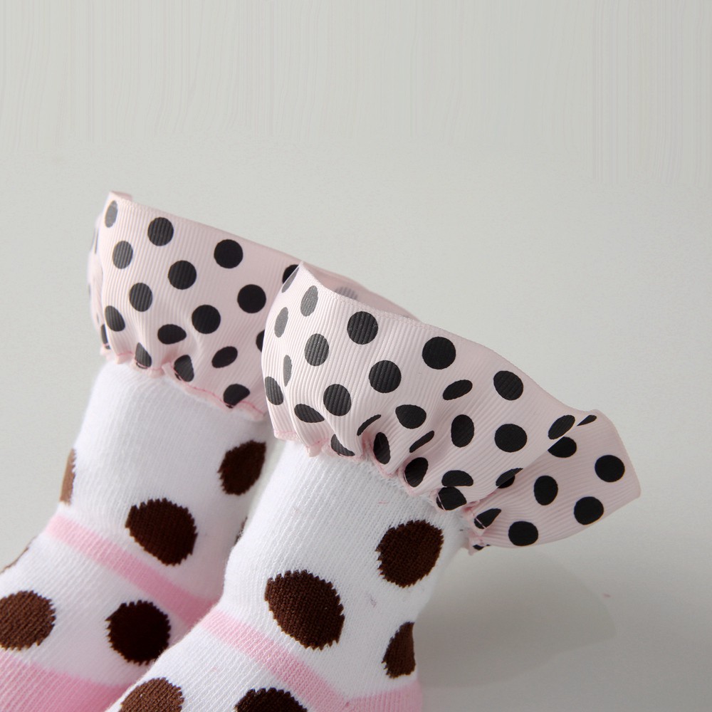 Đôi Vớ Sanlutoz Thiết Kế Màu Hồng Phong Cách Công Chúa Dễ Thương Cho Bé Gái Sơ Sinh