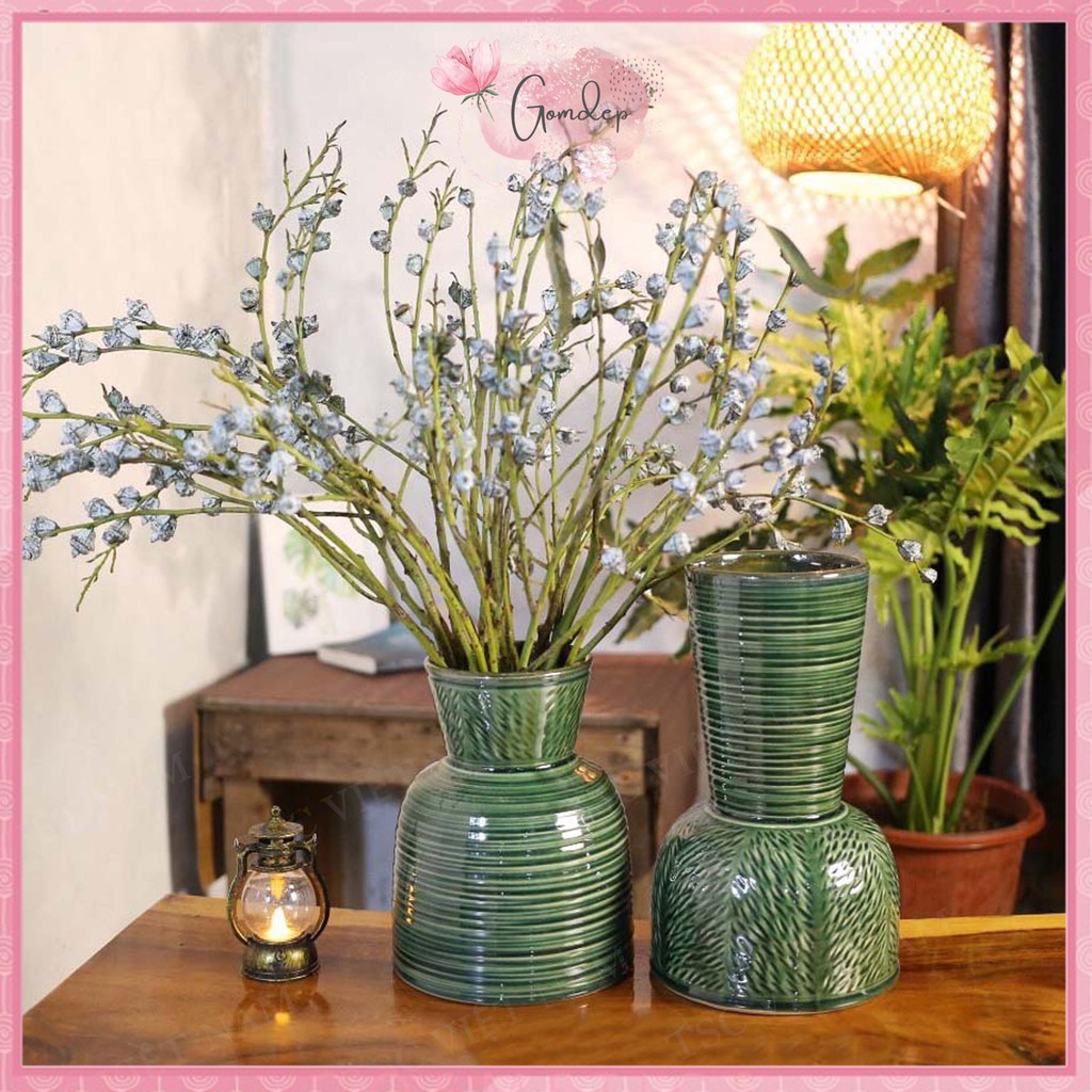 Bình gốm sứ decor men xanh ngọc ganh - Phong cách Bắc Âu trang trí không gian hiện đại sang trọng