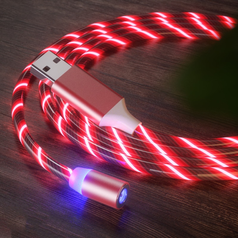 Dây Cáp Sạc USB Type C Có Nam Châm Đèn LED Cho Huawei Samsung