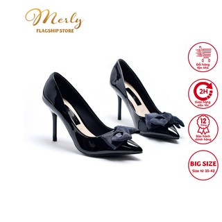 Giày cao gót đính nơ Merly 1223