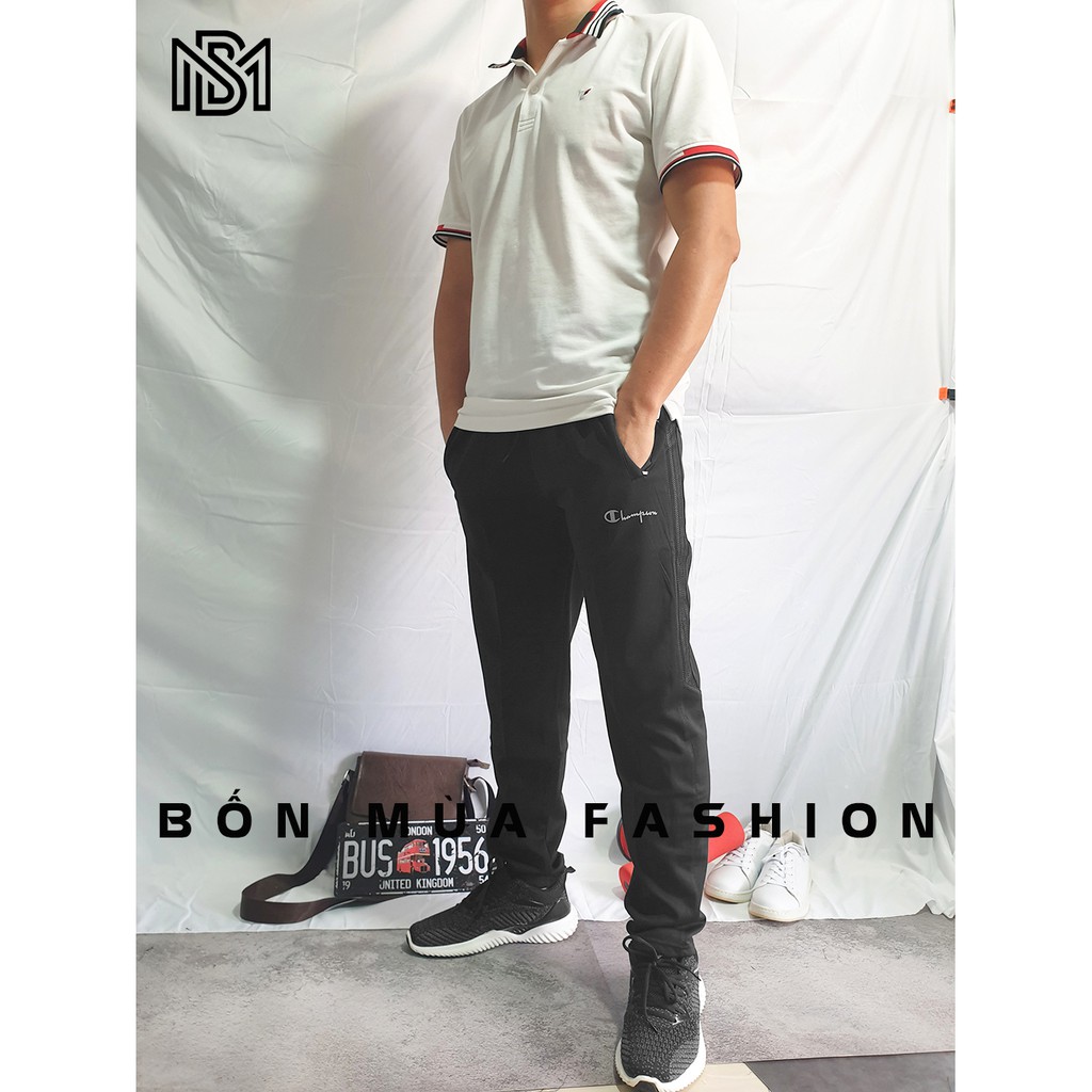 Quần Jogger nam thể thao nỉ 3 sọc lửng chất co giãn, form đẹp, có túi khóa, năng động, trẻ trung QD.501