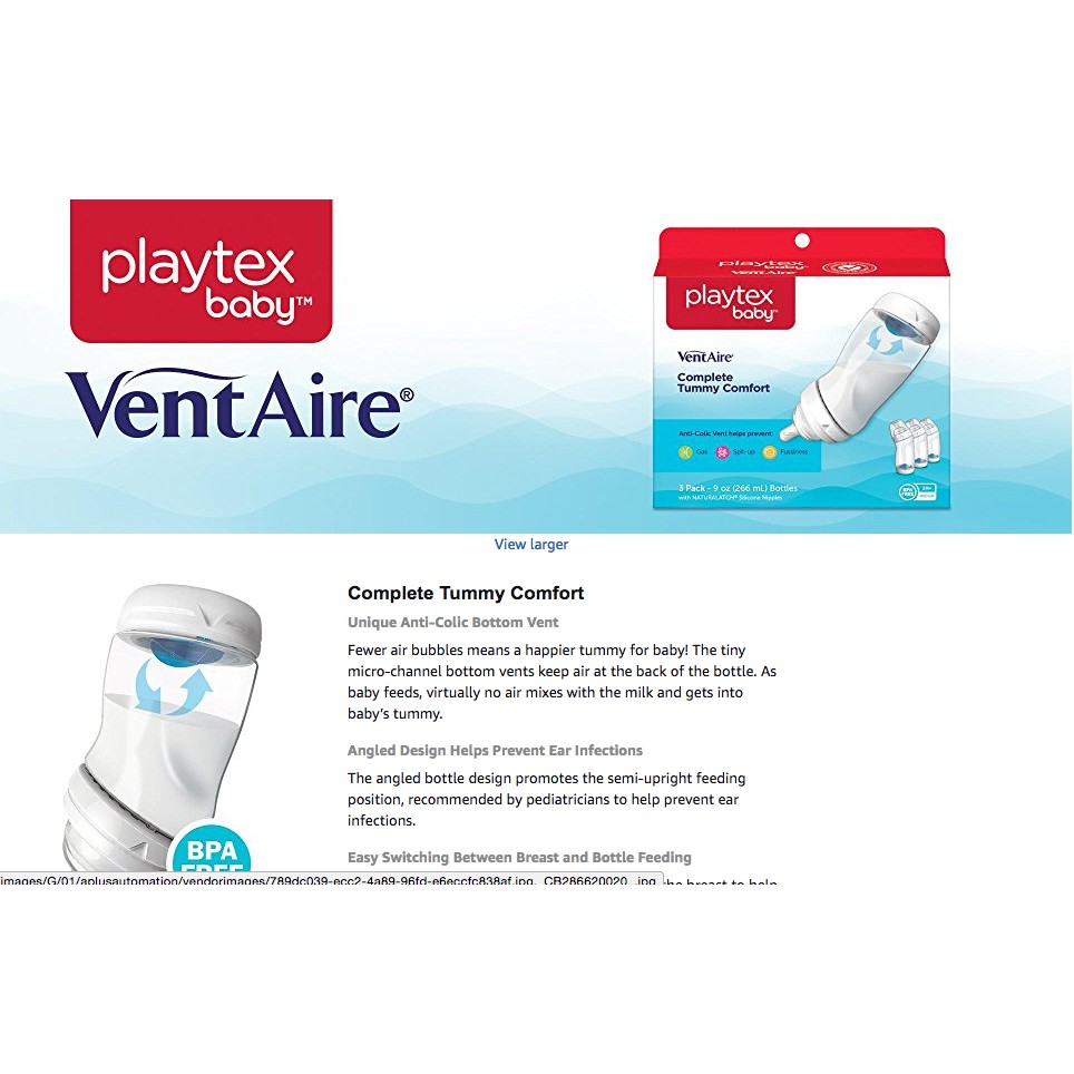 Bình sữa cong playtex 150ml & 260ml