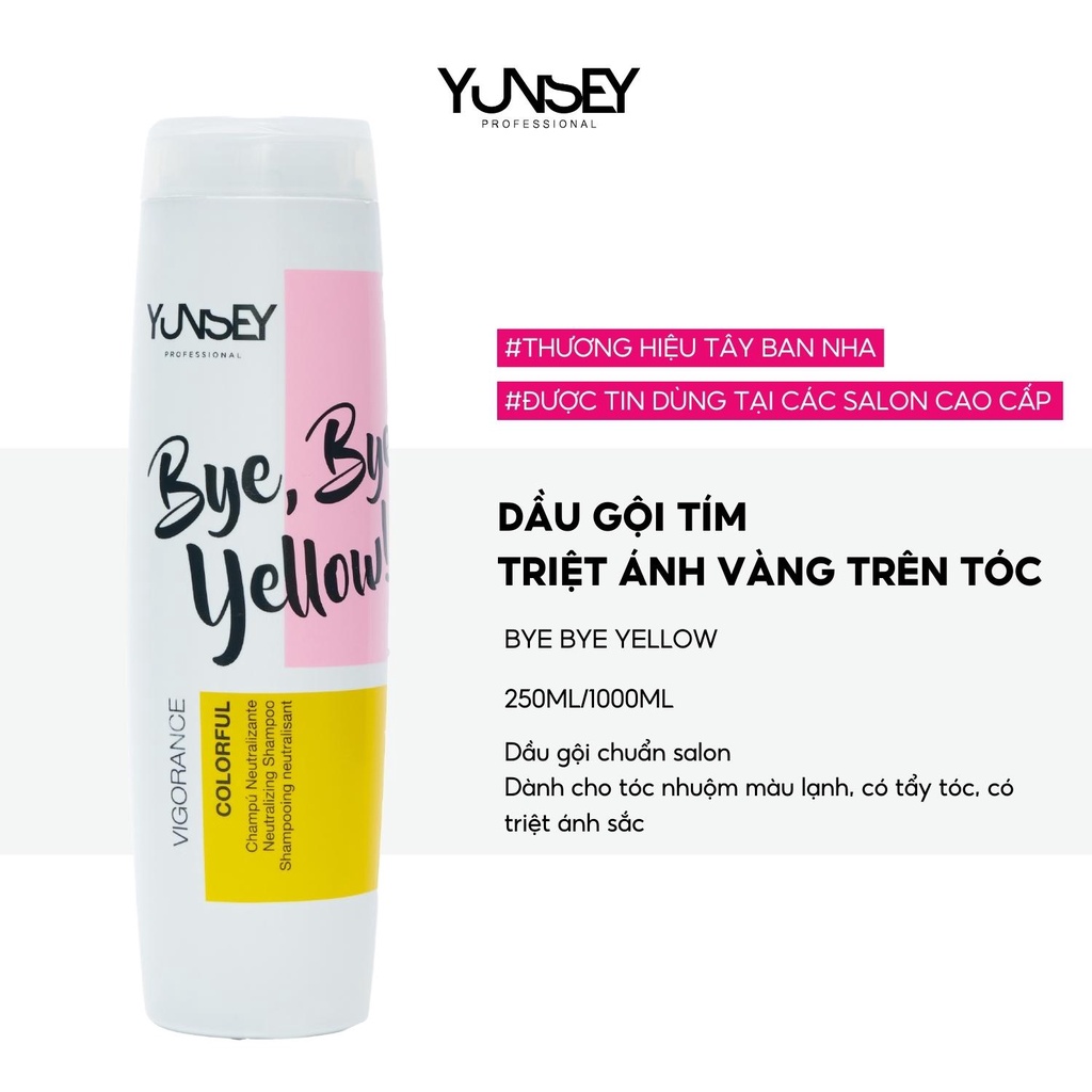 Dầu gội triệt ánh vàng Yunsey Bye Bye Yellow Shampoo 1000ml