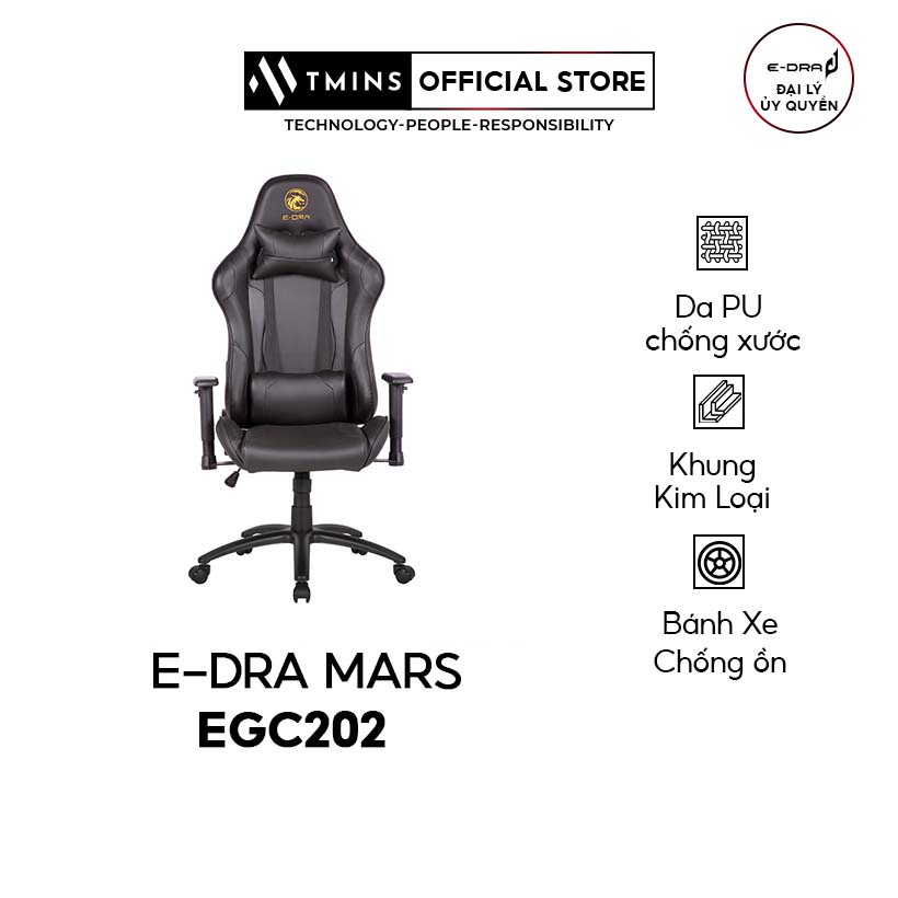 [Mã BMBAU300 giảm 10% đơn 499K] Ghế gaming EDra Mars EGC202 V2 Chân kim loại
